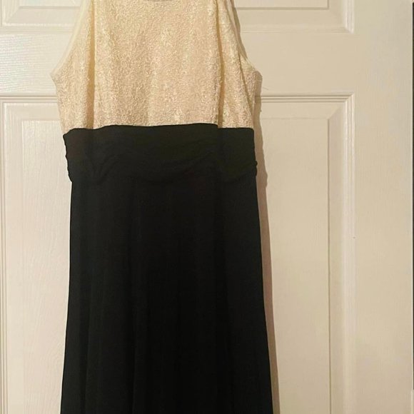 Women's dress 12P Jessica Howard Cream with Black semi-formal Very goodcondition - Picture 6 of 8